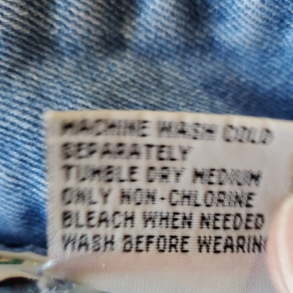 Stefano Vintage Straight Leg Jeans With Floral Patches Distressed Details Size 8 - Picture 4 of 12